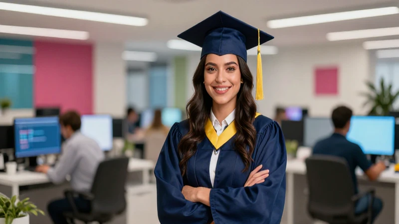 Joven graduado mexicano profesional en campus tecnológico
