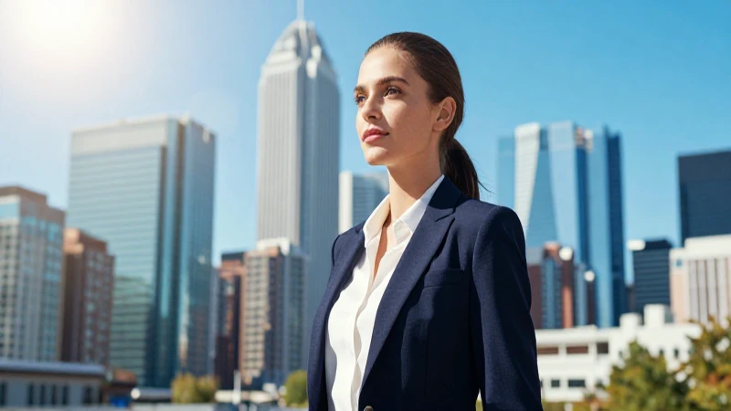 Cuáles son las oportunidades de trabajo en Canadá para mujeres sin experiencia previa 4 Mujer profesional confía frente a la ciudad canadiense