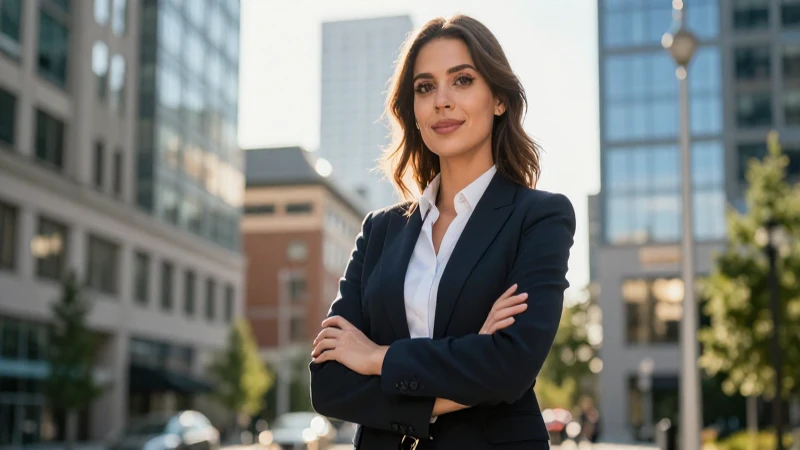 Cuáles son las oportunidades de trabajo en Canadá para mujeres sin experiencia previa 2 Joven profesional en Canadá con luz dorada dramática