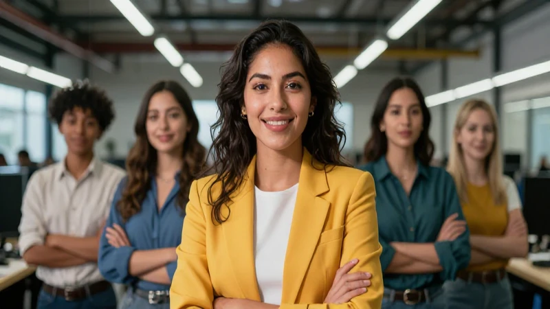 Retrato atractivo de una mujer mexicana en entorno moderno