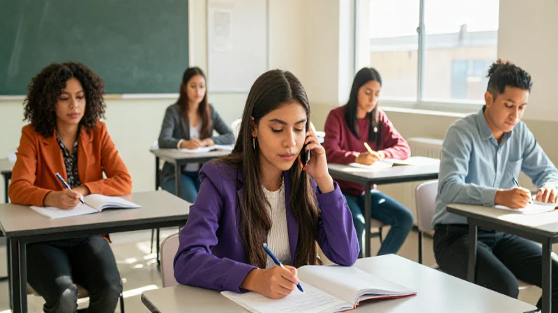 Estudiantes mexicanos en un aula moderna y brillante