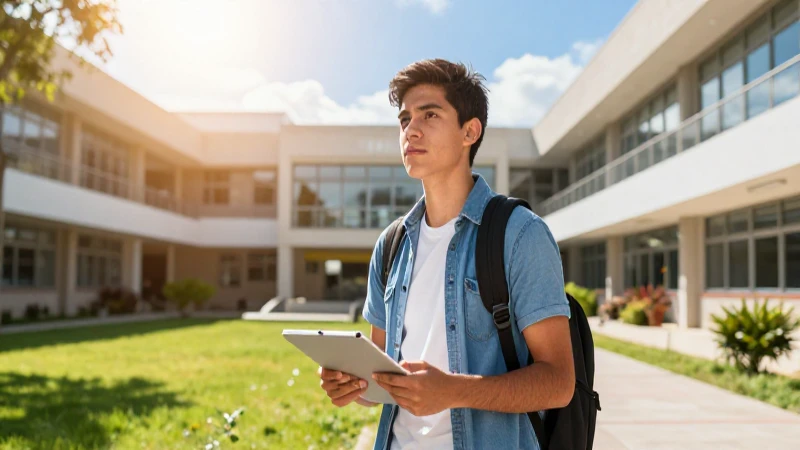 Joven estudiante mexicano con éxito académico