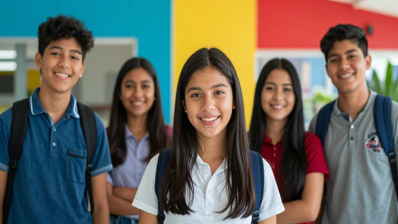 Estudiantes mexicanos celebrando el progreso educativo