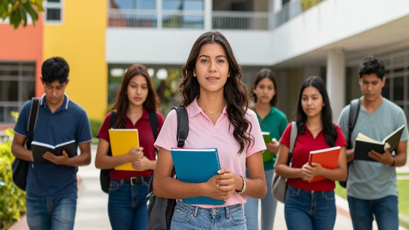 Estudiantes mexicanos diversos en campus universitario