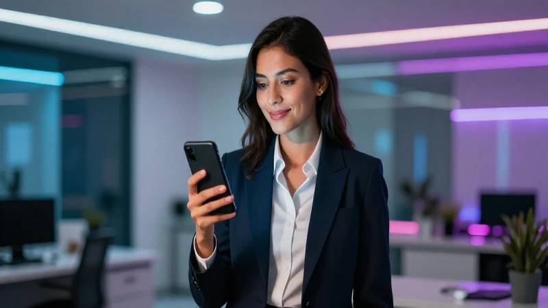 Profesional realiza transacción digital moderna y segura