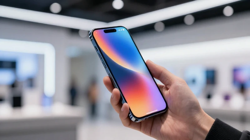Mano con smartphone moderno y luz digital vibrante