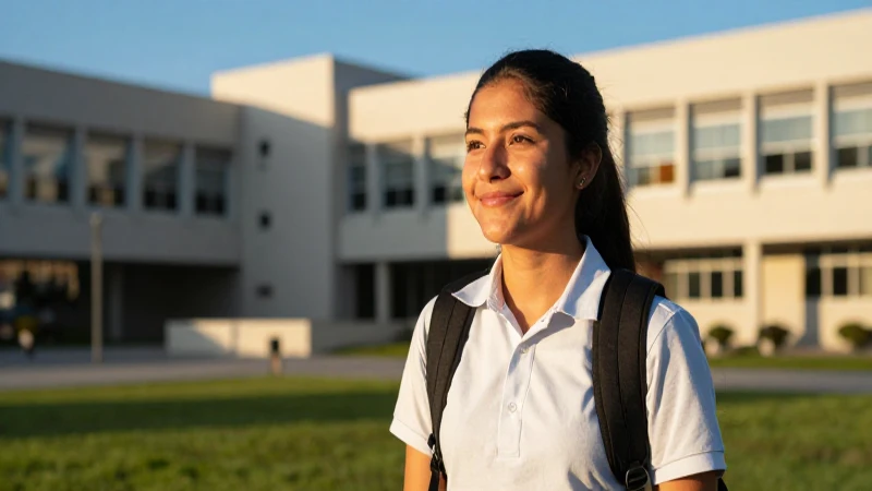 Estudiante mexicano optimista representa el progreso