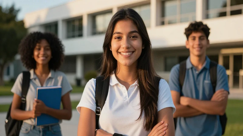 Retrato dinámico de estudiante mexicano bajo luz dorada
