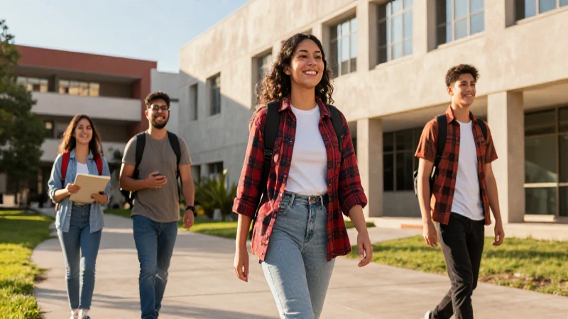 Joven exitoso en campus universitario brillante