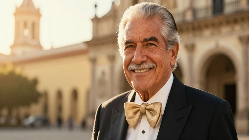 Retrato elegante de anciano mexicano bajo luz cálida