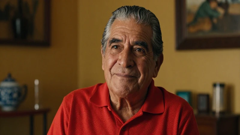 Retrato profesional de anciano mexicano sonriente