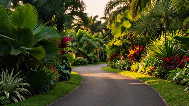 Paisaje tropical cinemático al atardecer con alta resolución