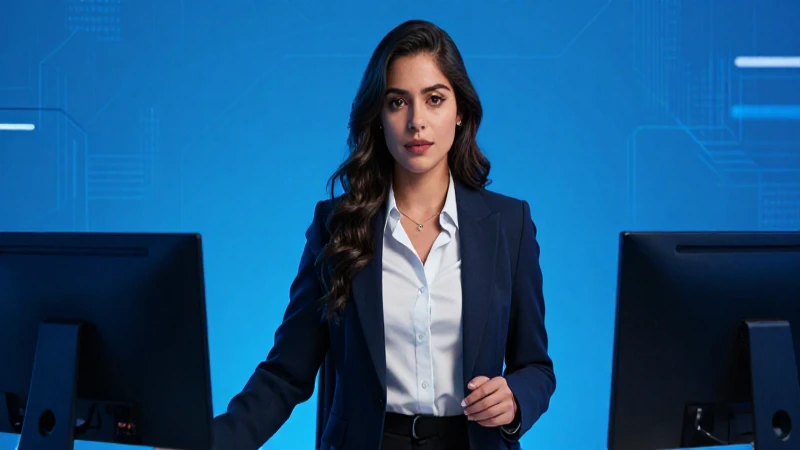 Joven mexicana profesional en oficina moderna vibrante