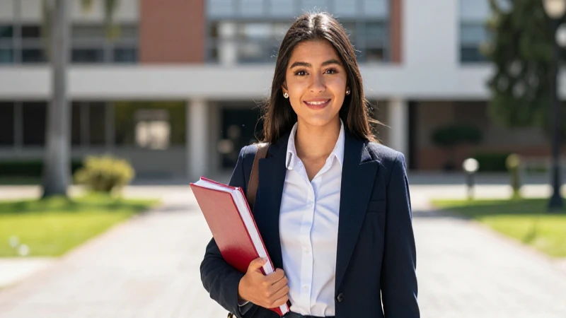 Retrato cinemático de estudiante universitario mexicano