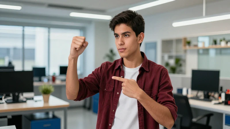 Joven estudiante mexicano en taller simboliza progreso