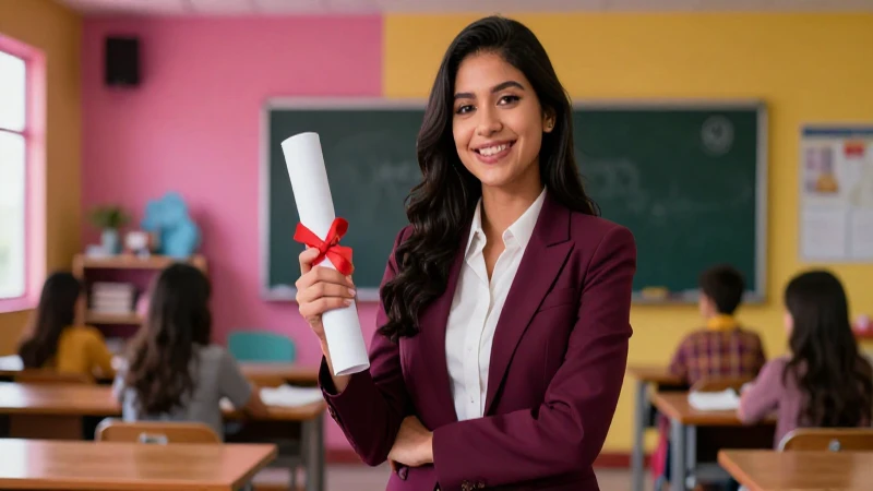 Joven docente mexicano, confiado en aula moderna