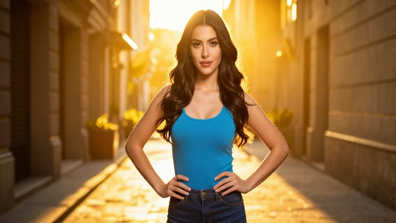 Mujer mexicana atractiva con luz dramática