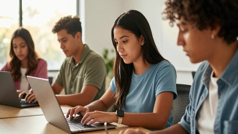 Estudiante mexicano en entorno digital moderno y vibrante