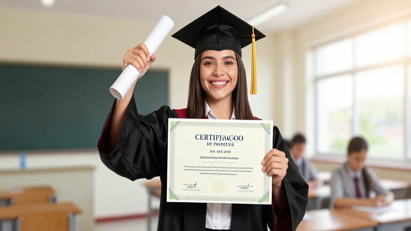 Estudiante recibe certificado escolar