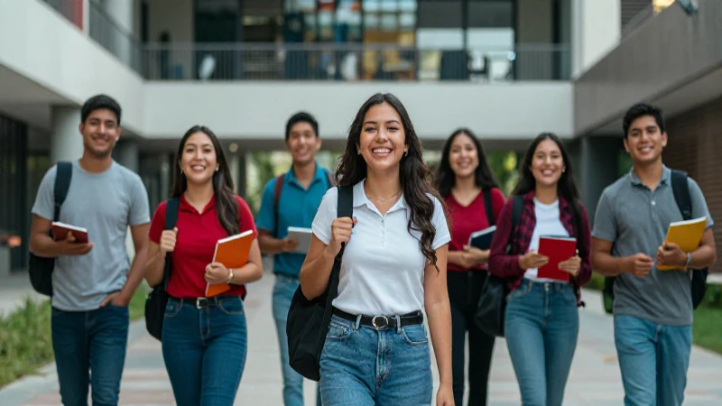 Jóvenes mexicanos celebrando logros académicos vibrantes