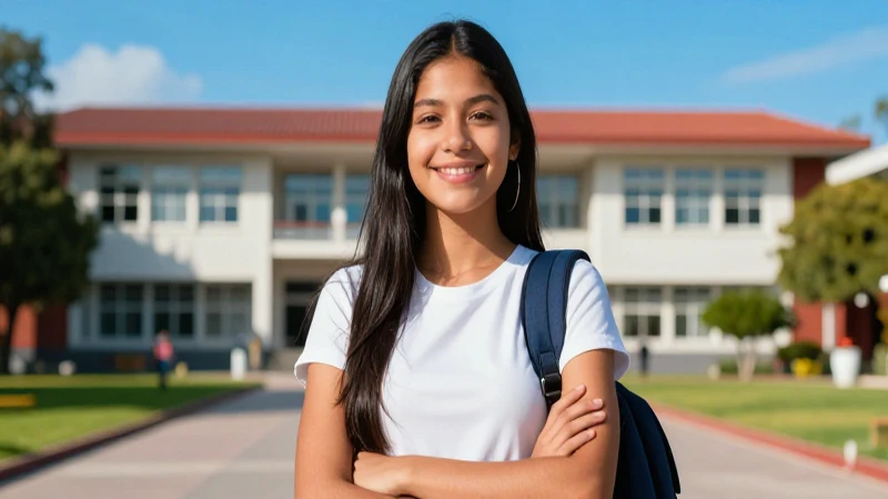 Ilustración vibrante de estudiante mexicano universitario