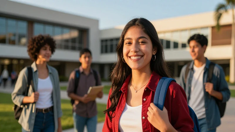 Estudiante mexicano diverso y exitoso en el campus