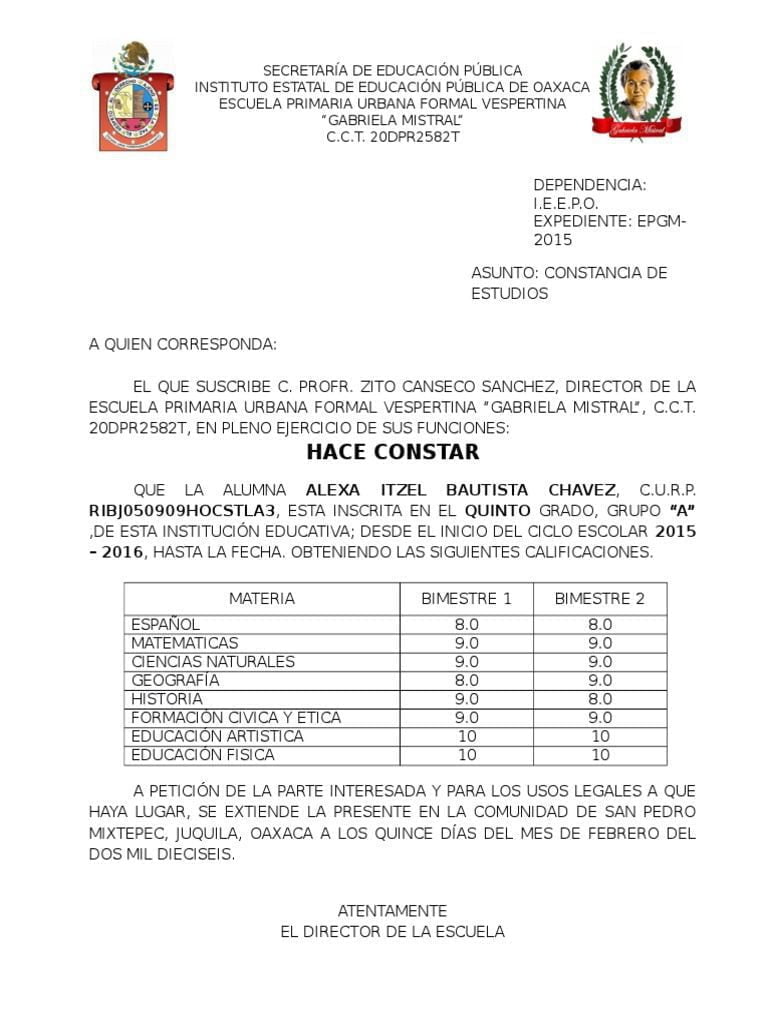 Pasos para obtener una constancia de estudios con calificaciones
