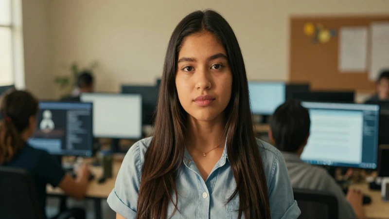 Estudiante mexicano enfocado con estilo digital