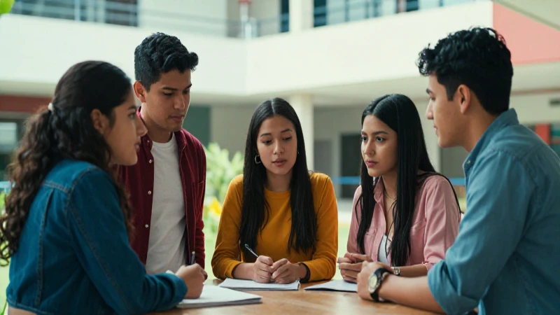 Estudiantes mexicanos colaboran en un campus moderno