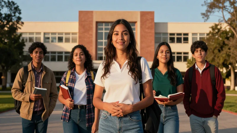 Estudiante mexicano en campus universitario al atardecer