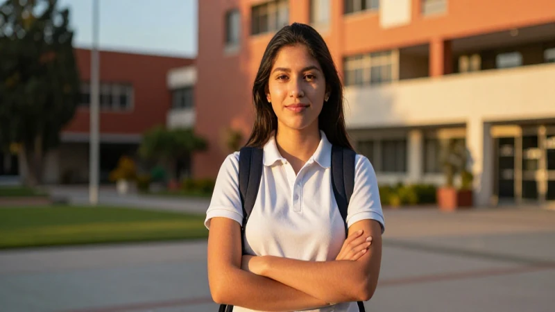 Joven estudiante mexicano en un campus vibrante
