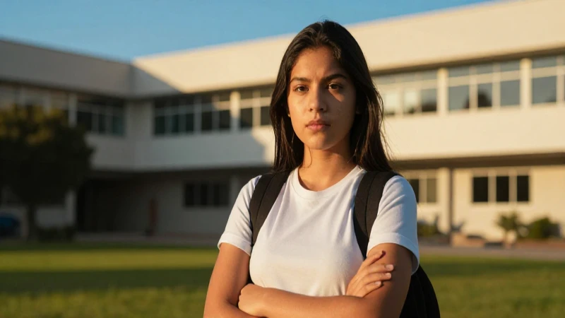 Retrato dinámico de estudiante mexicano en luz dorada