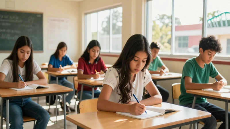 Estudiante mexicano luminoso en entorno moderno
