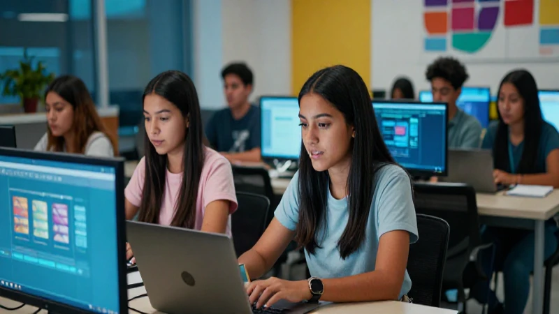 Estudiantes mexicanos aprenden en campus moderno con tecnología