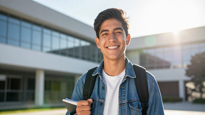 Estudiante mexicano feliz, oportunidad académica