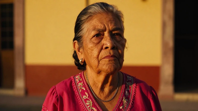 Mujer mexicana anciana elegante en luz dorada