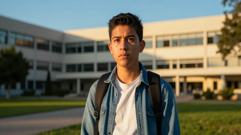Estudiante mexicano exitoso bajo luz dorada