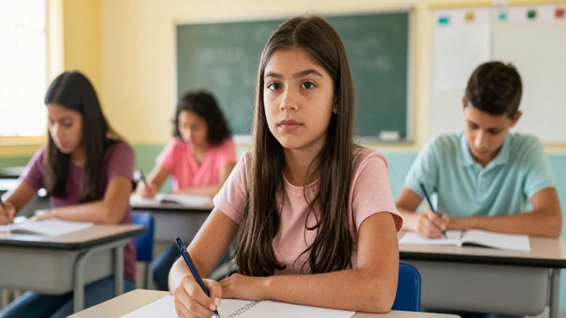 Joven estudiante mexicano en aula moderna
