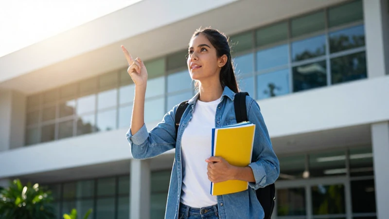Estudiante mexicano estudia con energía bajo luz brillante