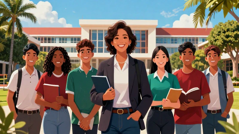 Estudiantes mexicanos exitosos en campus moderno