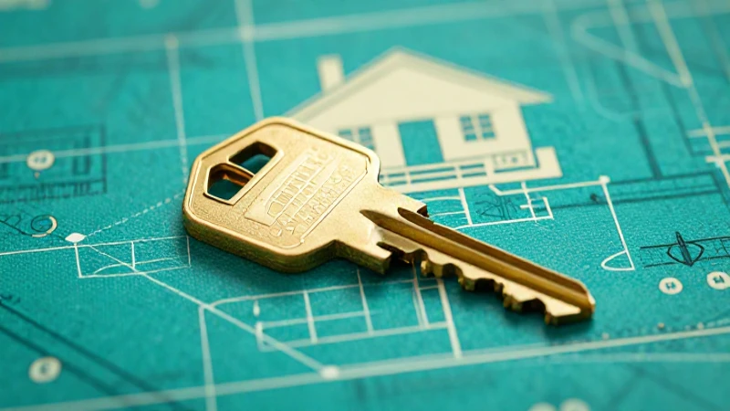 Cómo solicitar un crédito del invi para proyectos de vivienda 84 Claves doradas sobre planos arquitectónicos elegantes