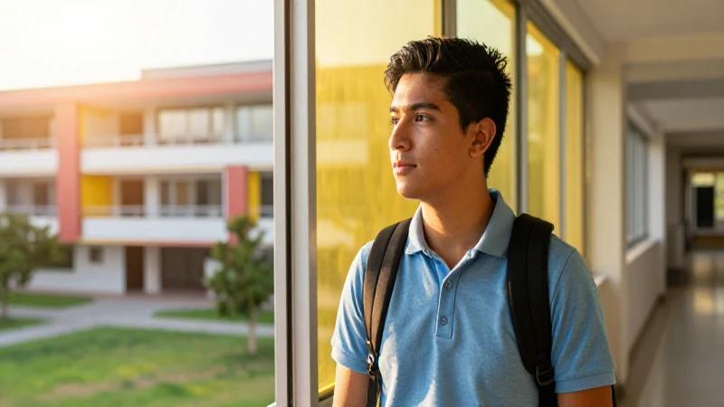 Joven estudiante mexicano en campus universitario