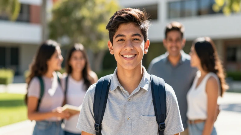 Estudiante mexicano alegre con futuro brillante