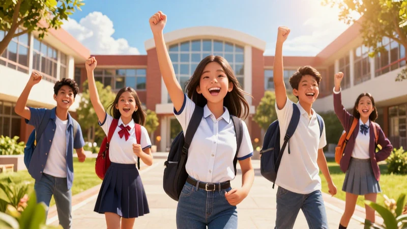Estudiantes mexicanos celebrando éxito académico