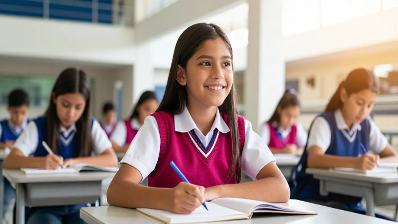 Estudiante mexicano alegre estudia en campus brillante