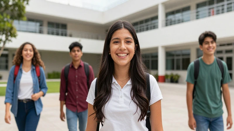 Estudiantes mexicanos simbolizan progreso en campus moderno