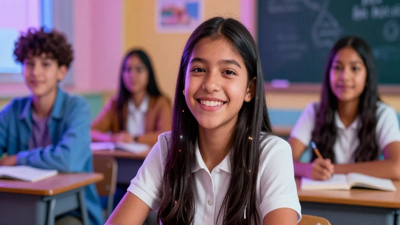 Estudiante sonriente simboliza éxito y oportunidad