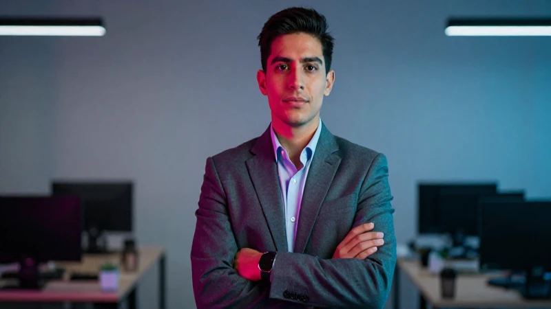 Retrato impactante de joven profesional mexicano