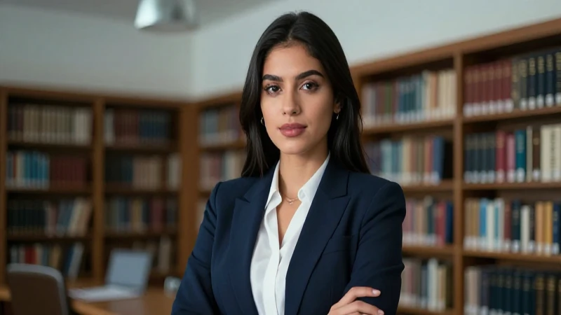 Joven abogada mexicana profesional con porte seguro