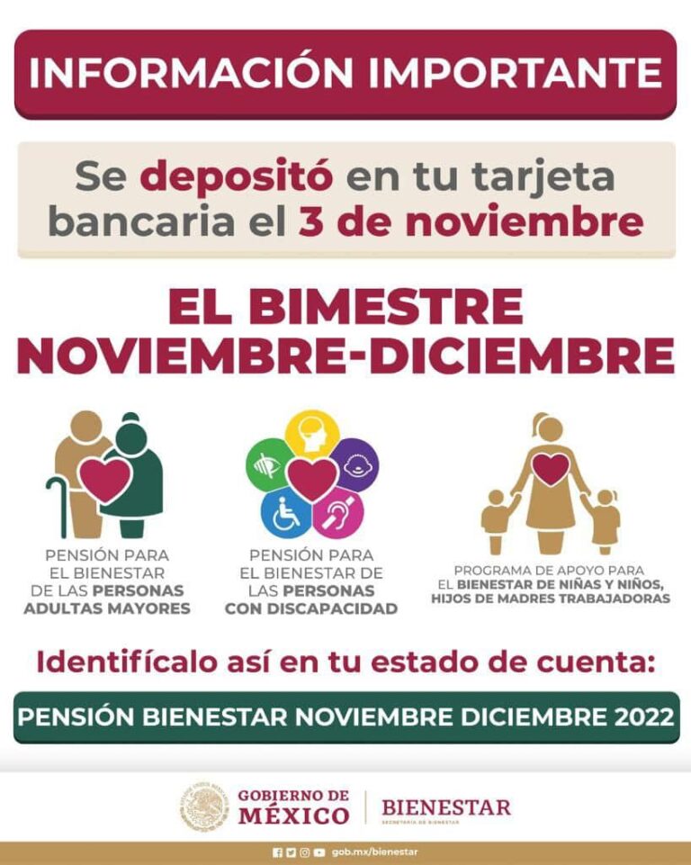 Pensión de bienestar en noviembre: requisitos y todo lo que debes saber